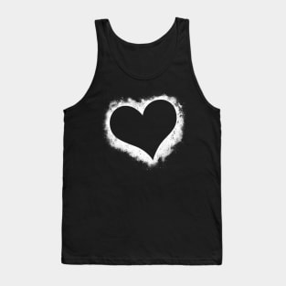Heart grunge paint splatter black and white Tank Top